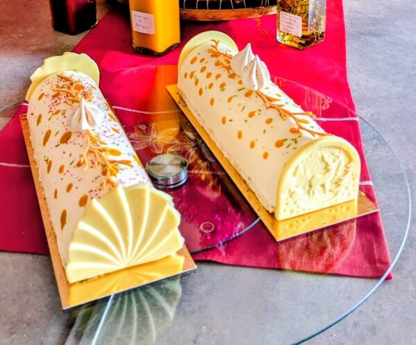 Buche de noël Ma Ellie Angel, Mangue-Yuzu pomme Granny-Smith